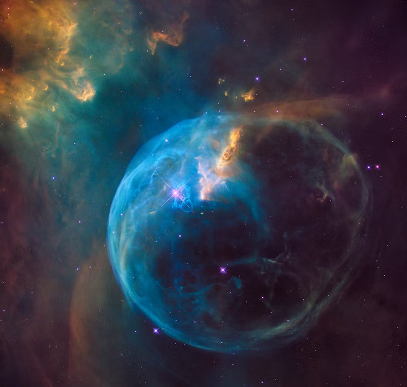 Telescope pointing at starry sky